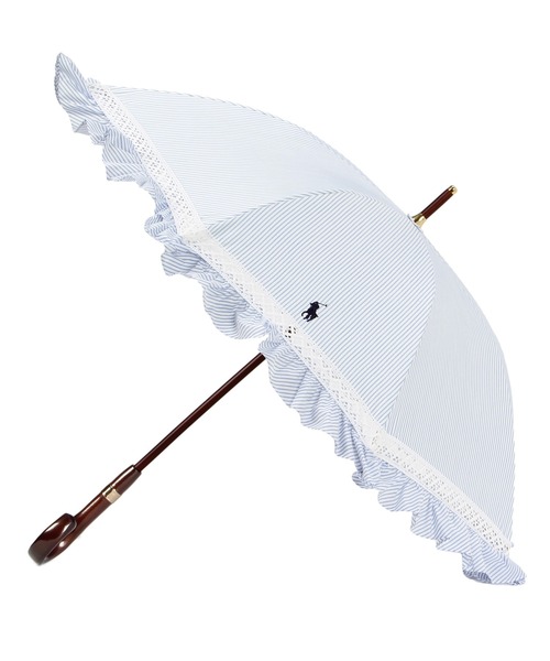 遮光 晴雨兼用日傘 ”ストライプフリル”（長傘）｜POLO RALPH LAUREN