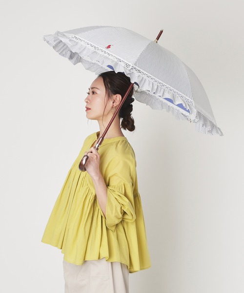 遮光 晴雨兼用日傘 ”ストライプフリル”（長傘）｜POLO RALPH LAUREN
