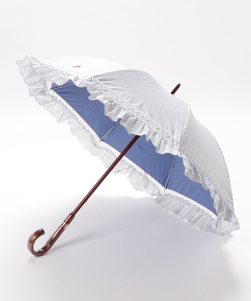 遮光 晴雨兼用日傘 ”ストライプフリル”（長傘）｜POLO RALPH LAUREN
