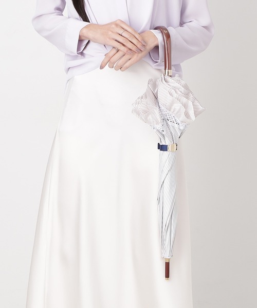 遮光 晴雨兼用日傘 ”ストライプフリル”（長傘）｜POLO RALPH LAUREN