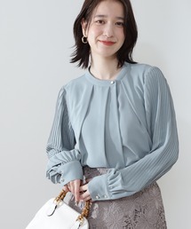 【WEB限定】【追加生産】◆ゴールドボタンプリーツブラウス