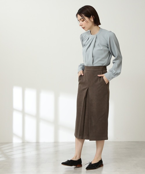 N.（N. Natural Beauty Basic）（エヌエヌナチュラルビューティーベーシック）の「【WEB限定】【追加生産】◆ゴールドボタンプリーツブラウス（シャツ/ブラウス・レディース・ライトブルー/オフホワイト/ライトグリーン・MEDIUM）」の6枚目の写真