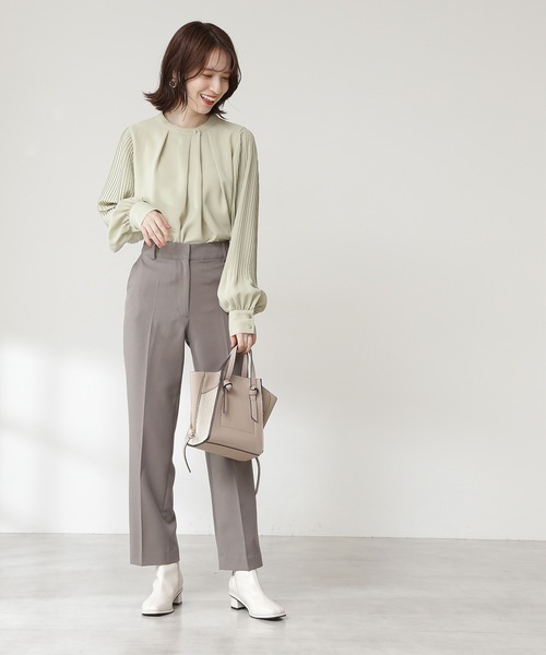 N.（N. Natural Beauty Basic）（エヌエヌナチュラルビューティーベーシック）の「【WEB限定】【追加生産】◆ゴールドボタンプリーツブラウス（シャツ/ブラウス・レディース・ライトブルー/オフホワイト/ライトグリーン・MEDIUM）」の11枚目の写真