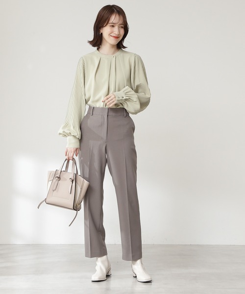 N.（N. Natural Beauty Basic）（エヌエヌナチュラルビューティーベーシック）の「【WEB限定】【追加生産】◆ゴールドボタンプリーツブラウス（シャツ/ブラウス・レディース・ライトブルー/オフホワイト/ライトグリーン・MEDIUM）」の7枚目の写真