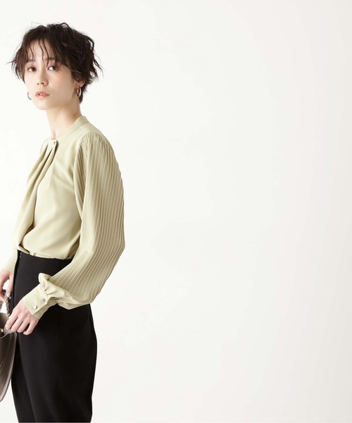 N.（N. Natural Beauty Basic）（エヌエヌナチュラルビューティーベーシック）の「【WEB限定】【追加生産】◆ゴールドボタンプリーツブラウス（シャツ/ブラウス・レディース・ライトブルー/オフホワイト/ライトグリーン・MEDIUM）」の15枚目の写真