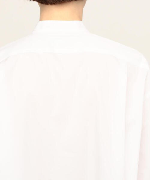 EDITION(エディション)の「T/C TWILL コットンポリエステル バンドカラーシャツ(シャツ/ブラウス・レディース・ホワイト/ベージュ・FREE)」の10枚目の写真