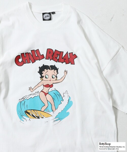 FREAK'S STORE（フリークスストア）の「WEB限定 CHILLAX/チラックス ビッグシルエット サーフプリントTシャツ（Tシャツ/カットソー・メンズ・ネイビー/グレー/ホワイト・LARGE/MEDIUM）」の2枚目の写真