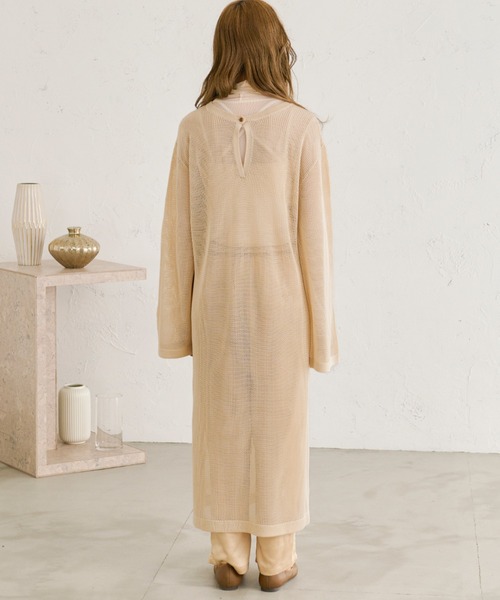 Ambre Neige(アンブルネージュ)の「メッシュニットロングワンピース/【WEB/EC限定商品】(ワンピース・レディース・ベージュ/アイボリー/キャメル・FREE)」の22枚目の写真