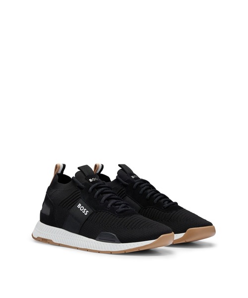 【関税込み】BOSS ブラック ニットアッパー スニーカー REPREVE(R)アッパー ニット スニーカー（スニーカー）｜BOSS