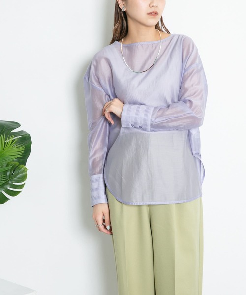 KBF(ケイビーエフ)の「BACKレイヤードシアーシャツ(シャツ/ブラウス・レディース・ベージュ/ラベンダー/ブルー系その他・ONE)」の8枚目の写真