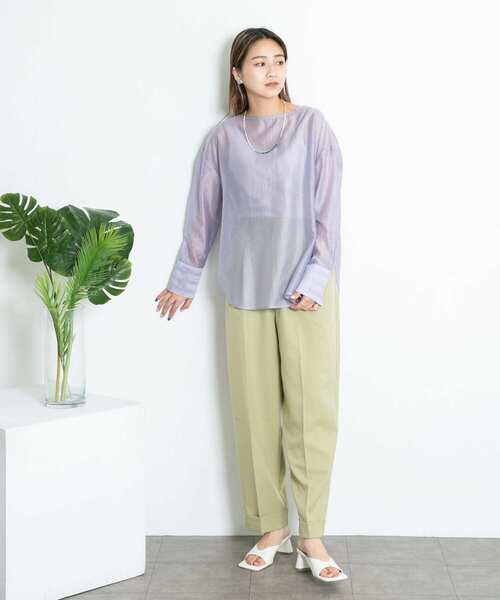 KBF(ケイビーエフ)の「BACKレイヤードシアーシャツ(シャツ/ブラウス・レディース・ベージュ/ラベンダー/ブルー系その他・ONE)」の9枚目の写真