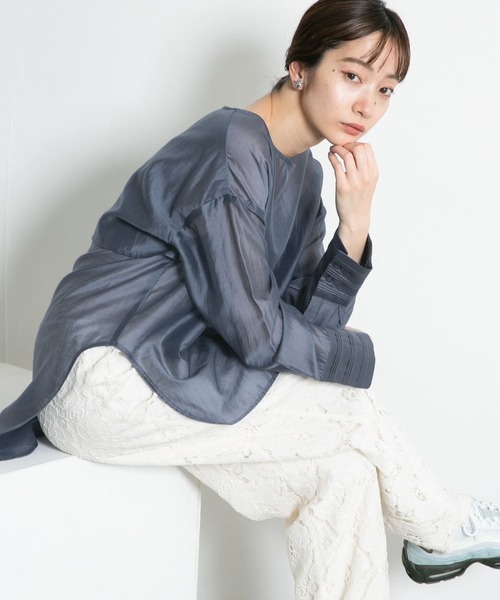 KBF(ケイビーエフ)の「BACKレイヤードシアーシャツ(シャツ/ブラウス・レディース・ベージュ/ラベンダー/ブルー系その他・ONE)」の16枚目の写真