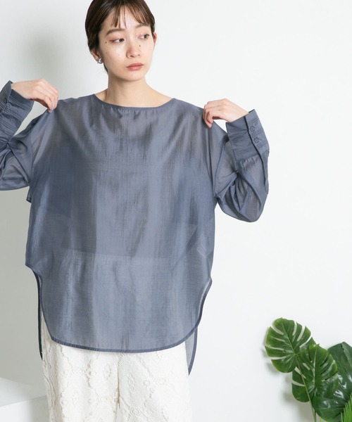 KBF(ケイビーエフ)の「BACKレイヤードシアーシャツ(シャツ/ブラウス・レディース・ベージュ/ラベンダー/ブルー系その他・ONE)」の17枚目の写真