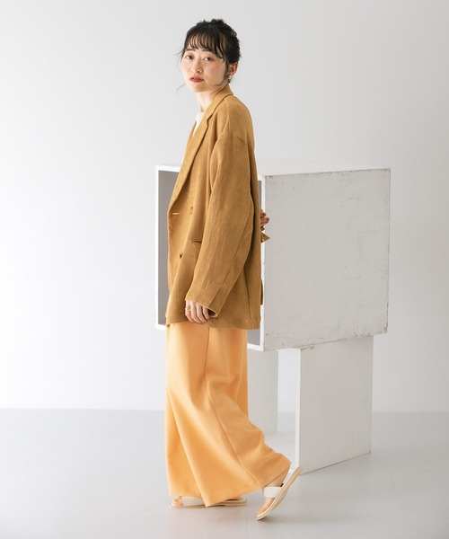 KBF(ケイビーエフ)の「ダブルタックワイドパンツ(その他パンツ・レディース・グレー/ブラック/オレンジ系その他・36/38)」の6枚目の写真