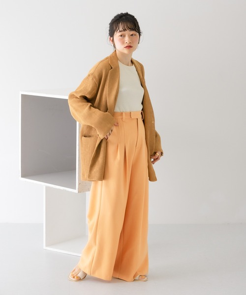 KBF(ケイビーエフ)の「ダブルタックワイドパンツ(その他パンツ・レディース・グレー/ブラック/オレンジ系その他・36/38)」の10枚目の写真