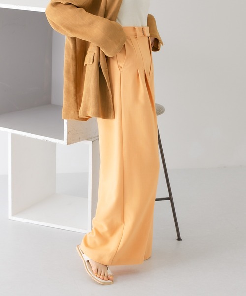 KBF(ケイビーエフ)の「ダブルタックワイドパンツ(その他パンツ・レディース・グレー/ブラック/オレンジ系その他・36/38)」の12枚目の写真