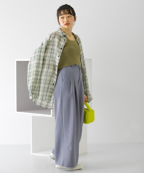 KBF(ケイビーエフ)の「ダブルタックワイドパンツ(その他パンツ・レディース・グレー/ブラック/オレンジ系その他・36/38)」の13枚目の写真