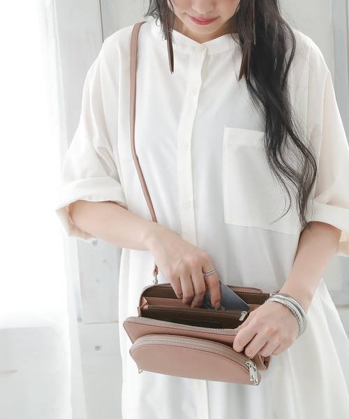 osharewalker（オシャレウォーカー）の「【廃盤】『2wayウォレットポシェットショルダー』（ショルダーバッグ・レディース・ピンク/ブラック/ミント/アイボリー・FREE）」の6枚目の写真