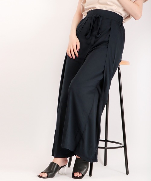 Anna Nicola（アンナニコラ）の「Anna Nicola レイヤード ワイドパンツ（その他パンツ・レディース・ベージュ/ネイビー・38）」の9枚目の写真