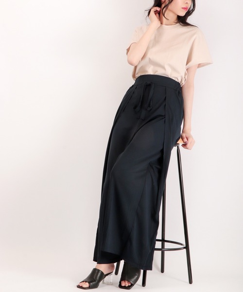 Anna Nicola（アンナニコラ）の「Anna Nicola レイヤード ワイドパンツ（その他パンツ・レディース・ベージュ/ネイビー・38）」の12枚目の写真