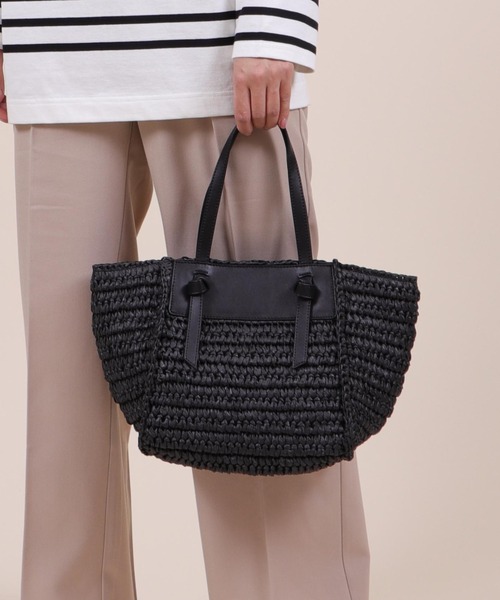 Bermosa（ベルモサ）の「船形 かごバッグ かごトート（かごバッグ・レディース・ブラック/ベージュ/アイボリー/ピンク系その他・FREE）」の2枚目の写真