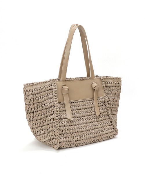 Bermosa（ベルモサ）の「船形 かごバッグ かごトート（かごバッグ・レディース・ブラック/ベージュ/アイボリー/ピンク系その他・FREE）」の5枚目の写真