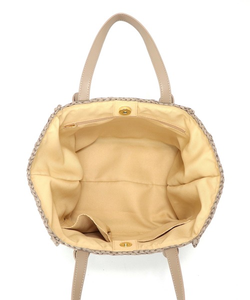 Bermosa（ベルモサ）の「船形 かごバッグ かごトート（かごバッグ・レディース・ブラック/ベージュ/アイボリー/ピンク系その他・FREE）」の9枚目の写真