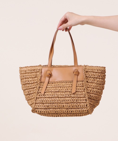 Bermosa（ベルモサ）の「船形 かごバッグ かごトート（かごバッグ・レディース・ブラック/ベージュ/アイボリー/ピンク系その他・FREE）」の22枚目の写真