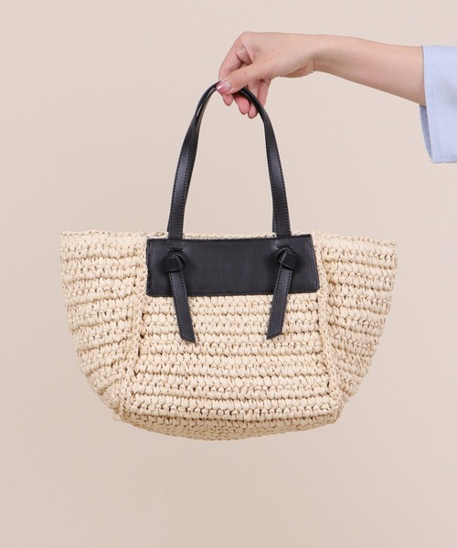 Bermosa（ベルモサ）の「船形 かごバッグ かごトート（かごバッグ・レディース・ブラック/ベージュ/アイボリー/ピンク系その他・FREE）」の11枚目の写真