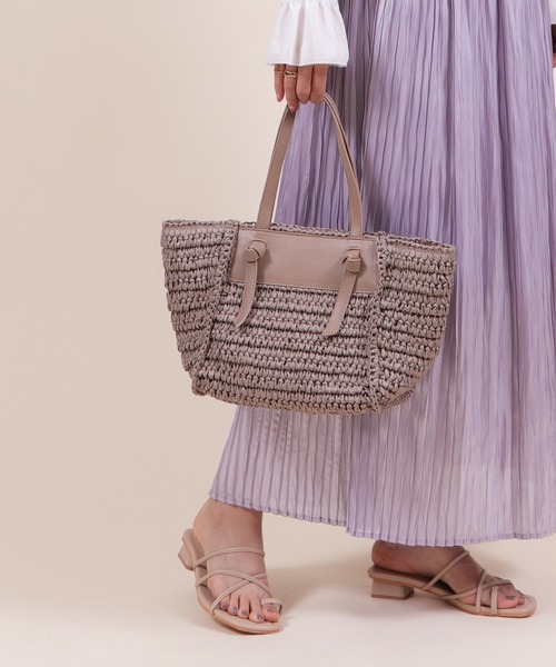 Bermosa（ベルモサ）の「船形 かごバッグ かごトート（かごバッグ・レディース・ブラック/ベージュ/アイボリー/ピンク系その他・FREE）」の18枚目の写真