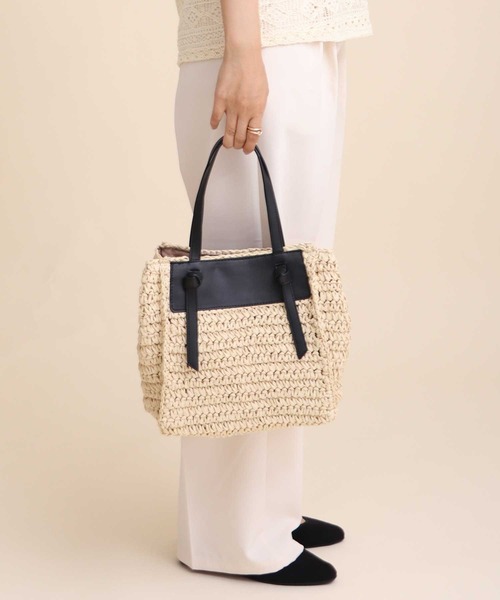 Bermosa（ベルモサ）の「船形 かごバッグ かごトート（かごバッグ・レディース・ブラック/ベージュ/アイボリー/ピンク系その他・FREE）」の12枚目の写真