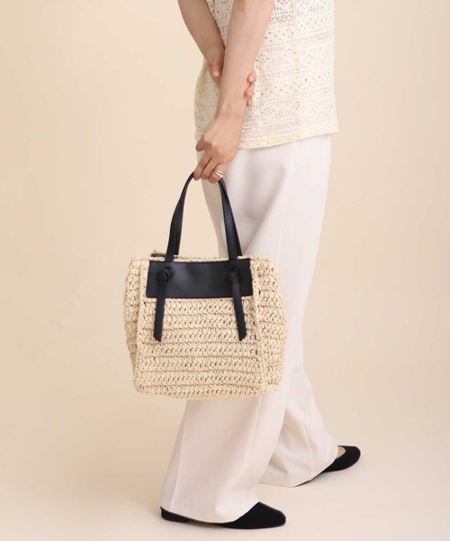 Bermosa（ベルモサ）の「船形 かごバッグ かごトート（かごバッグ・レディース・ブラック/ベージュ/アイボリー/ピンク系その他・FREE）」の13枚目の写真