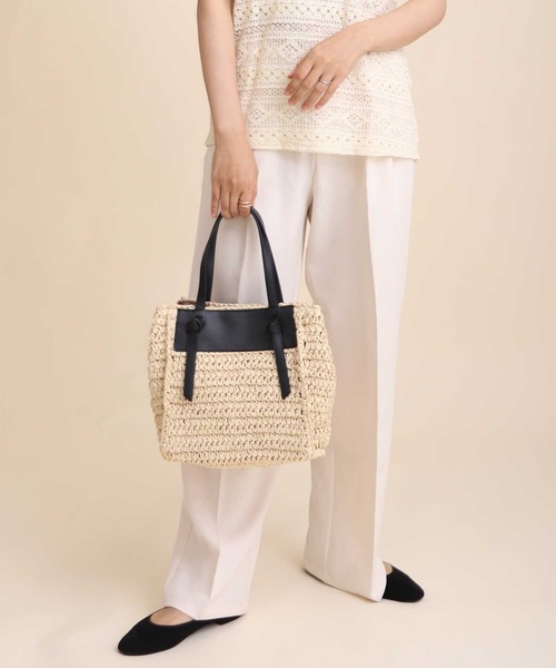 Bermosa（ベルモサ）の「船形 かごバッグ かごトート（かごバッグ・レディース・ブラック/ベージュ/アイボリー/ピンク系その他・FREE）」の14枚目の写真