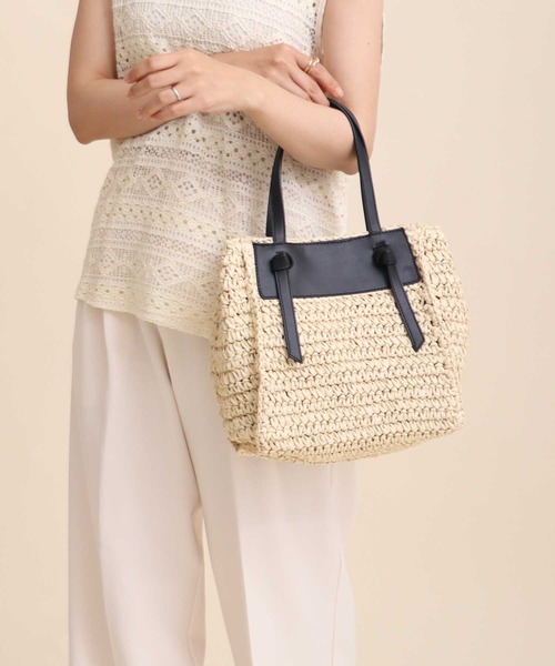 Bermosa（ベルモサ）の「船形 かごバッグ かごトート（かごバッグ・レディース・ブラック/ベージュ/アイボリー/ピンク系その他・FREE）」の15枚目の写真