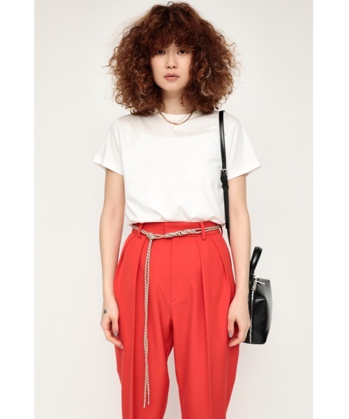 SLY（スライ）の「MERCERIZE BASIC T/SH ベーシック Tシャツ（Tシャツ/カットソー・レディース・ブルー/ホワイト/ライトイエロー/ブラック/グレー/ライトピンク・FREE）」の7枚目の写真