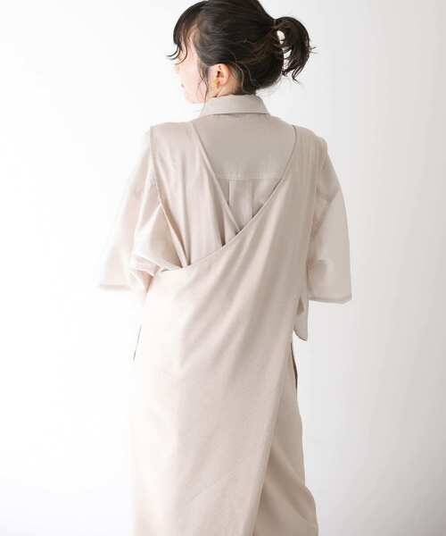 KBF(ケイビーエフ)の「バッククロスIラインジャンパースカート(ワンピース・レディース・ブラック/ベージュ/ブラウン・ONE)」の10枚目の写真