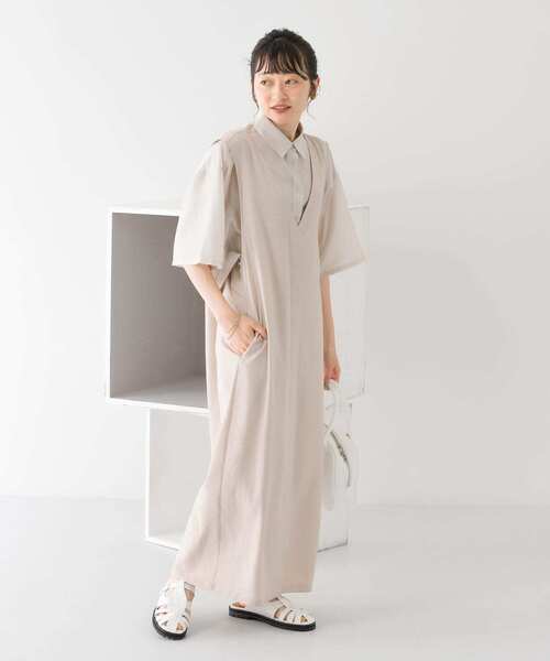 KBF(ケイビーエフ)の「バッククロスIラインジャンパースカート(ワンピース・レディース・ブラック/ベージュ/ブラウン・ONE)」の14枚目の写真