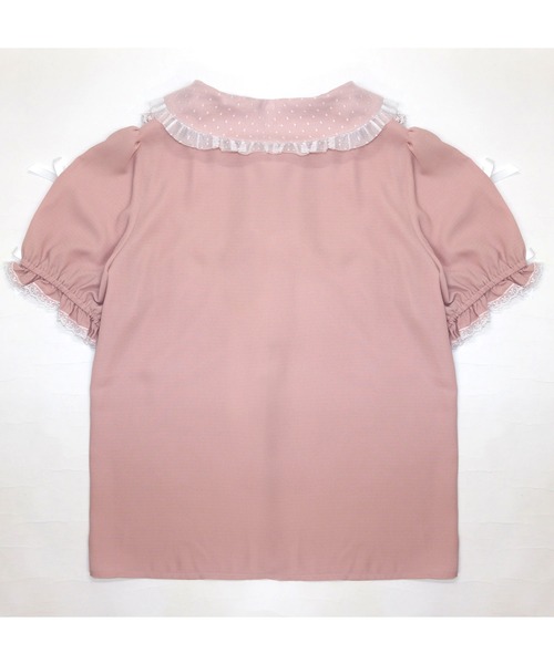 Secret Honey（シークレットハニー）の「ラッフルリボン肩開きブラウス（シャツ/ブラウス・レディース・ピンク/オフホワイト/ブラック・MEDIUM）」の11枚目の写真