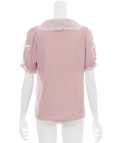 Secret Honey（シークレットハニー）の「ラッフルリボン肩開きブラウス（シャツ/ブラウス・レディース・ピンク/オフホワイト/ブラック・MEDIUM）」の22枚目の写真