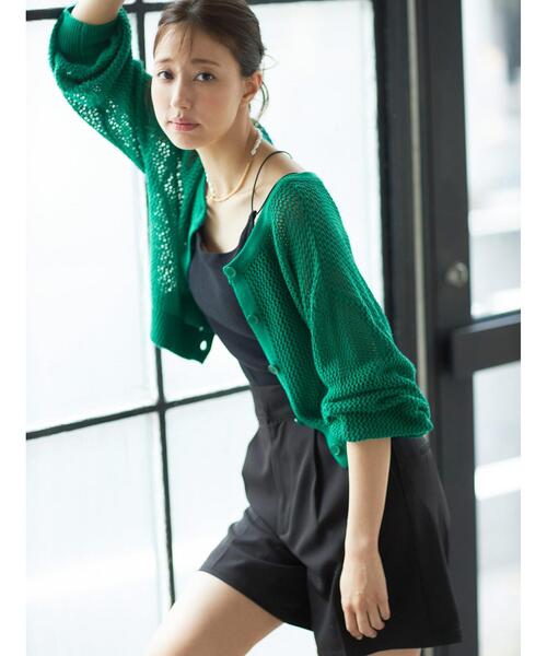 INGNI（イング）の「メッシュカーディガン／A（カーディガン/ボレロ・レディース・アイボリー/オレンジ/グリーン/ブルー/ブラック・M）」の12枚目の写真