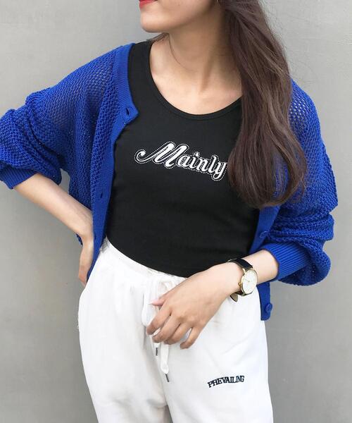 INGNI（イング）の「メッシュカーディガン／A（カーディガン/ボレロ・レディース・アイボリー/オレンジ/グリーン/ブルー/ブラック・M）」の13枚目の写真