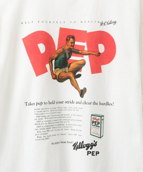 B.C STOCK(ベーセーストック)の「【Kellogs / ケロッグ】 別注 PEP SPORTS Tシャツ(Tシャツ/カットソー・メンズ・ホワイト/ホワイト系その他/ホワイト×ホワイト/ライトホワイト・MEDIUM/LARGE)」の10枚目の写真