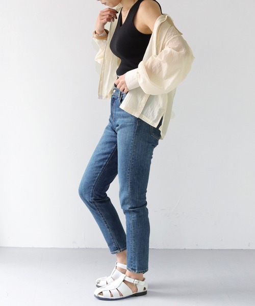 HER CLOSET（ハークローゼット）の「【shemoshelly】WEB限定 サマーリブニットタンクトップ（タンクトップ・レディース・ホワイト/ブラック/ベージュ/カーキ/パープル・M）」の21枚目の写真