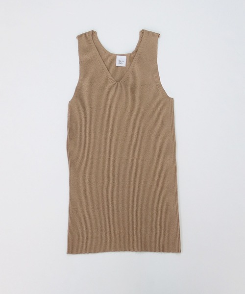 HER CLOSET（ハークローゼット）の「【shemoshelly】WEB限定 サマーリブニットタンクトップ（タンクトップ・レディース・ホワイト/ブラック/ベージュ/カーキ/パープル・M）」の9枚目の写真