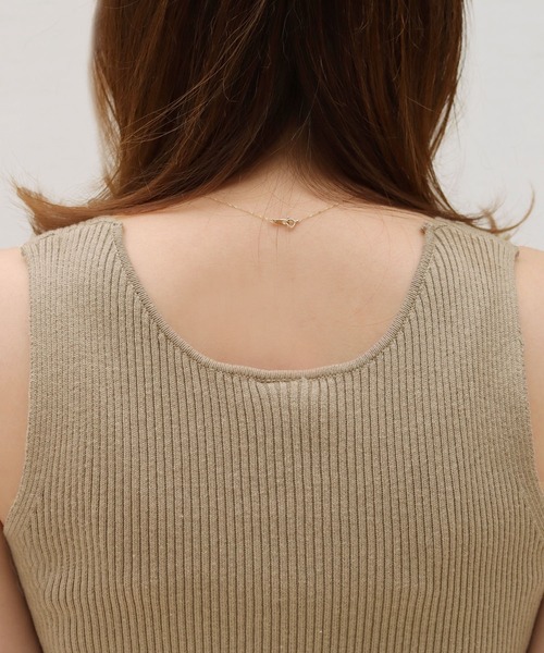 HER CLOSET（ハークローゼット）の「【shemoshelly】WEB限定 サマーリブニットタンクトップ（タンクトップ・レディース・ホワイト/ブラック/ベージュ/カーキ/パープル・M）」の19枚目の写真