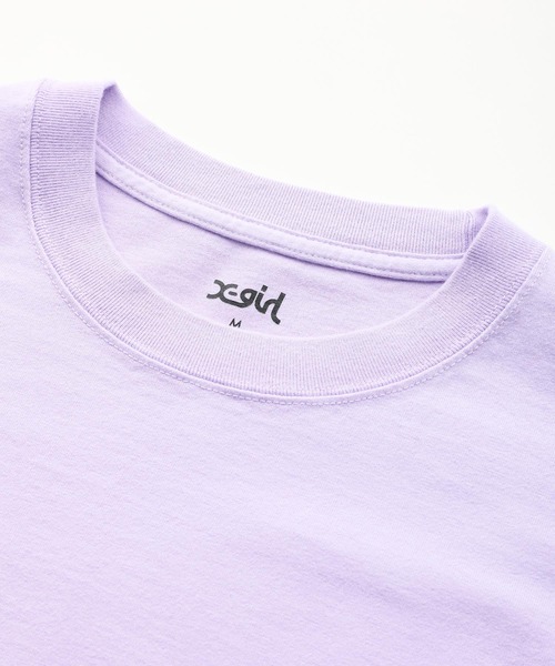 X-girl（エックスガール）の「BLOCK LOGO L/S TEE（Tシャツ/カットソー・レディース・ホワイト/ブラック/ライトパープル・S/M/L/XL）」の11枚目の写真