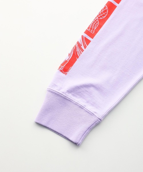 X-girl（エックスガール）の「BLOCK LOGO L/S TEE（Tシャツ/カットソー・レディース・ホワイト/ブラック/ライトパープル・S/M/L/XL）」の14枚目の写真