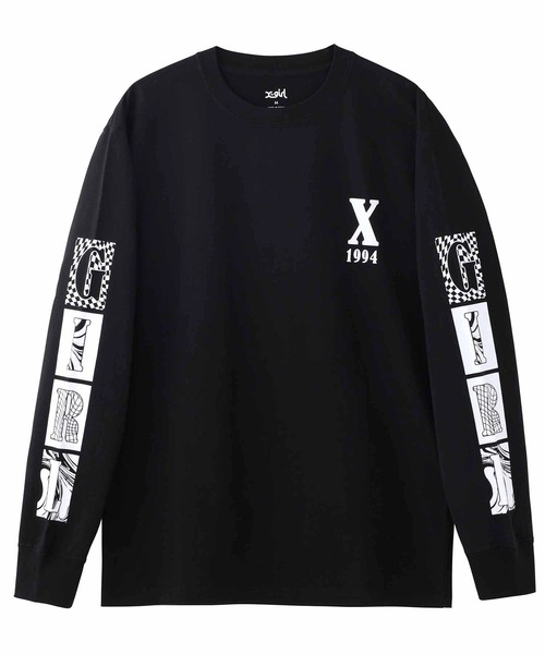 X-girl（エックスガール）の「BLOCK LOGO L/S TEE（Tシャツ/カットソー・レディース・ホワイト/ブラック/ライトパープル・S/M/L/XL）」の17枚目の写真