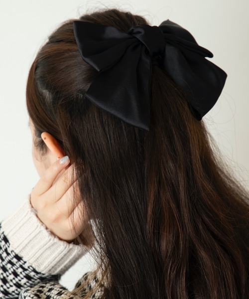 WEGO(ウィゴー)の「WEGO/BIGリボンバレッタ(バレッタ/ヘアクリップ・レディース・ブラック/オフホワイト/ピンク/その他1・FREE)」の6枚目の写真