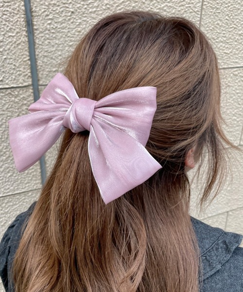 WEGO(ウィゴー)の「WEGO/BIGリボンバレッタ(バレッタ/ヘアクリップ・レディース・ブラック/オフホワイト/ピンク/その他1・FREE)」の9枚目の写真